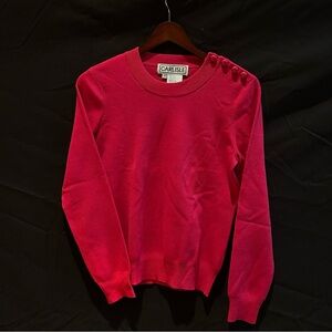 C - Carlisle Women's Vibrant Pink Sweater with Button Accents